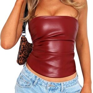 Amazon Faux Leather Tube Top